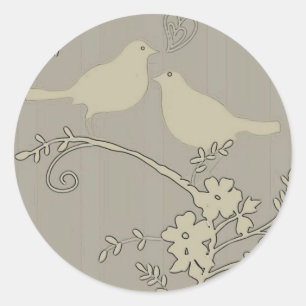 Twee Tortelduifjes ~ Ronde Sticker