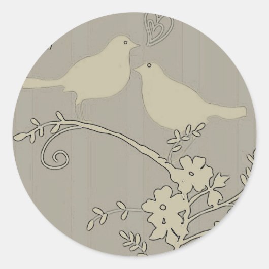Twee Tortelduifjes ~ Ronde Sticker (Voorkant)