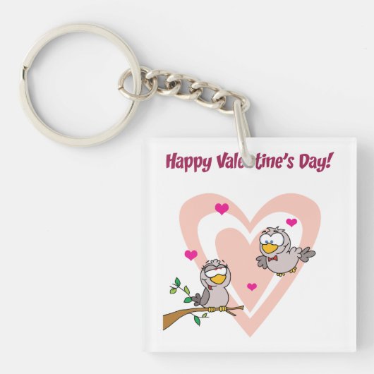 Twee Tortelduifjes Sleutelhanger (Voorkant)