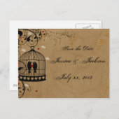 Twee Tortelduifjes sparen het Briefkaart van de Da (Voorkant / Achterkant)