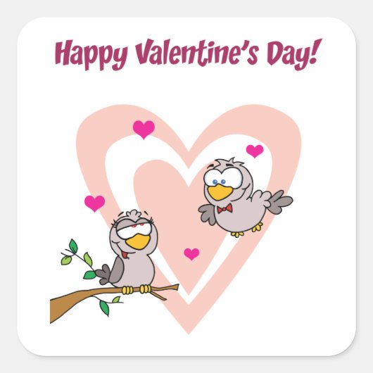 Twee Tortelduifjes Vierkante Sticker (Voorkant)