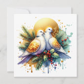 Twee tortelduiven | 12 dagen Kerst Feestdagenkaart (Voorkant)