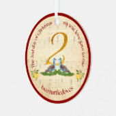 Twee Tortelduiven 2de kerstdag Metalen Ornament (Voorkant links)