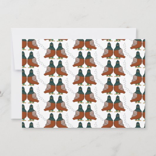 Twee tortelduiven, aangepast notitiekaartje (Achterkant)