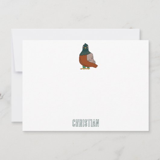 Twee tortelduiven, aangepast notitiekaartje (Voorkant)
