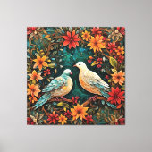 Twee Tortelduiven Canvas Afdruk (Voorkant)