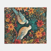 Twee Tortelduiven Fleece Deken (Voorkant (Horizontaal))