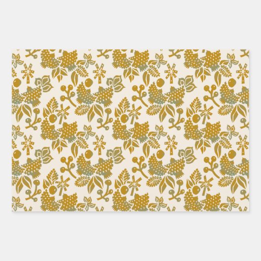 Twee tortelduiven in roze, groen en mosterd inpakpapier vel (Voorkant 3)