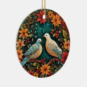 Twee Tortelduiven Keramisch Ornament (Rechts)