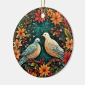 Twee Tortelduiven Keramisch Ornament (Links)