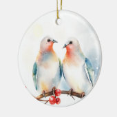 Twee Tortelduiven Keramisch Ornament (Links)