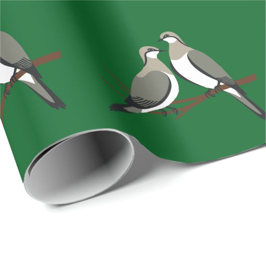 Twee tortelduiven knippen stencil retro stijl 1 cadeaupapier (Rol Hoek)
