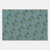 Twee tortelduiven knippen stencil retro stijl 3 ui inpakpapier vel (Voorkant 2)