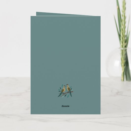 Twee tortelduiven knippen stencil retro stijl 3 ui kaart (Achterkant)