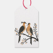 Twee tortelduiven knippen stencil retro stijl 7 cadeaulabel (Achterkant)