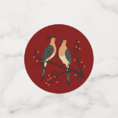 Twee tortelduiven knippen stencil retro stijl 7 confetti (Kleine voorkant)