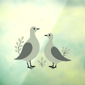 Twee tortelduiven knippen stencil retro stijl 8 raamsticker (Vel 3)