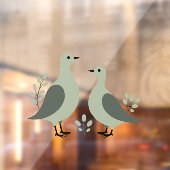 Twee tortelduiven knippen stencil retro stijl 8 raamsticker (Vel 2)