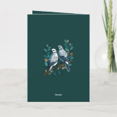 Twee tortelduiven knippen stencil-stijl 2 uit feestdagen kaart (Achterkant)