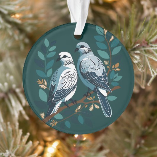 Twee tortelduiven knippen stencil-stijl 2 uit ornament (Boom)