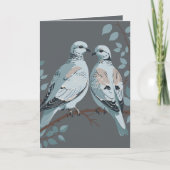 Twee tortelduiven knippen stencil-stijl uit kaart (Voorkant)