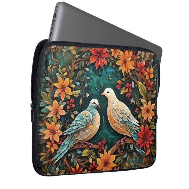 Twee Tortelduiven Laptop Sleeve (Voorkant Rechts)