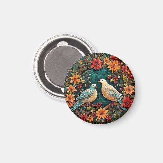 Twee Tortelduiven Magneet (Voorkant / Achterkant)
