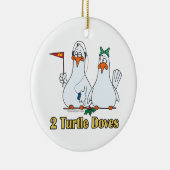 twee tortelduiven tweede 2de kerstdag keramisch ornament (Rechts)