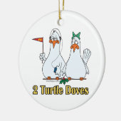 twee tortelduiven tweede 2de kerstdag keramisch ornament (Links)