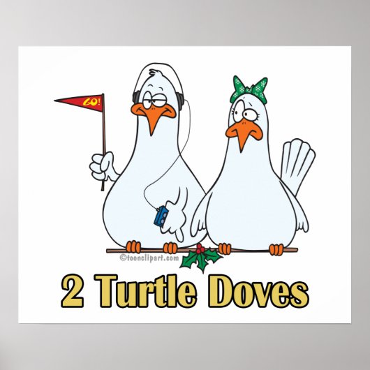twee tortelduiven tweede 2de kerstdag poster (Voorkant)