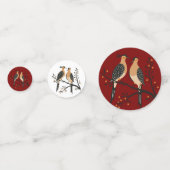 Twee Tortelduiven Uitknip Sjabloon Retro Stijl 7 Confetti (Voorkanten)