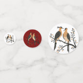 Twee Tortelduiven Uitknip Sjabloon Retro Stijl 7 Confetti (Achterkanten)