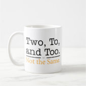Twee, tot en ook. Niet hetzelfde. Koffiemok (Links)
