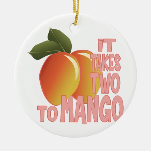 Twee tot Mango Keramisch Ornament (Voorkant)