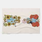 Twee  Tovenaar van Oz Dorothy met Bloemen Theedoek (Horizontaal)