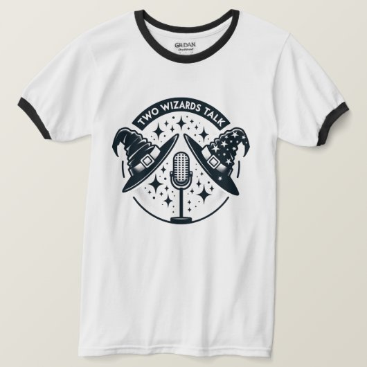 Twee tovenaars praten t-shirt (Design voorkant)