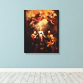 Twee tradities - de Heilige Familie - Murillo Canvas Afdruk (Insitu (Houten vloer))