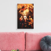 Twee tradities - de Heilige Familie - Murillo Canvas Afdruk (Insitu (Woonkamer))