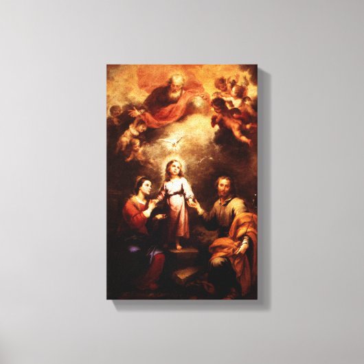Twee tradities - de Heilige Familie - Murillo Canvas Afdruk (Voorkant)