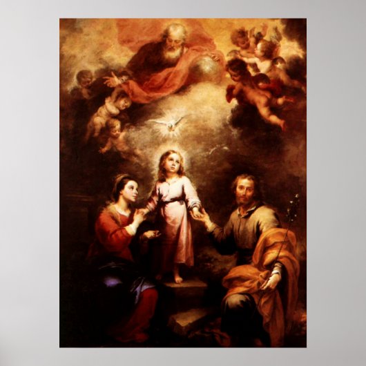 Twee tradities - de Heilige Familie - Murillo Poster (Voorkant)