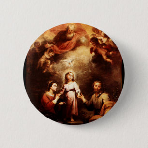 Twee tradities - de Heilige Familie - Murillo Ronde Button 5,7 Cm