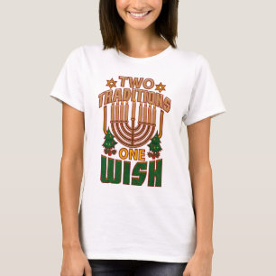 Twee tradities één Wish Hanukkah Graphic T-shirt