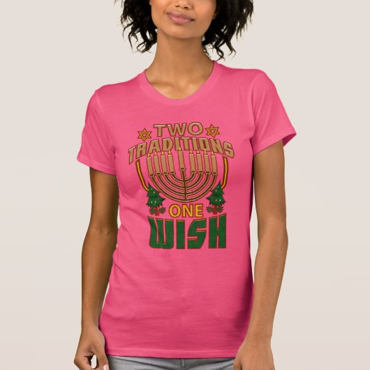 Twee tradities één Wish Hanukkah Graphic T-shirt (Voorkant)