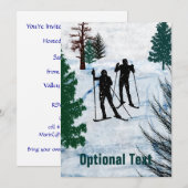 Twee transnationaal skiers sneeuwscooter - kaart (Voorkant / Achterkant)