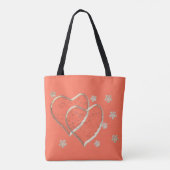 twee transparante harten , romantische bruiloft tote bag (Achterkant)