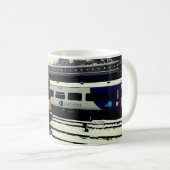 Twee treinen in de sneeuw koffiemok (Voorkant rechts)