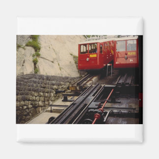 Twee treinen op het onderstation, Mt. Pilatus, Swi Magneet