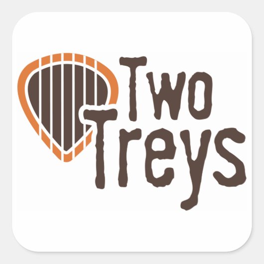 Twee Treys vierkante Sticker (Voorkant)