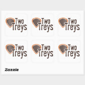 Twee Treys vierkante Sticker (Vel)