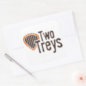 Twee Treys vierkante Sticker (Envelop)